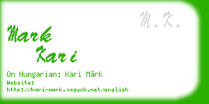 mark kari business card