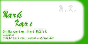 mark kari business card